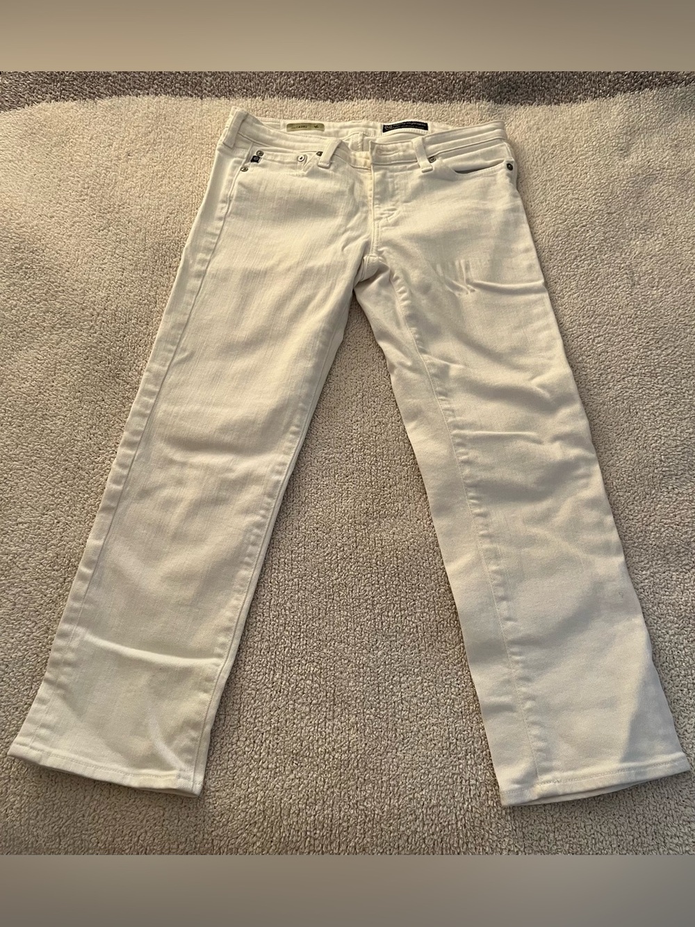 Ag Adriano Goldschmied White Straight-Leg Jean Capris Size 27
